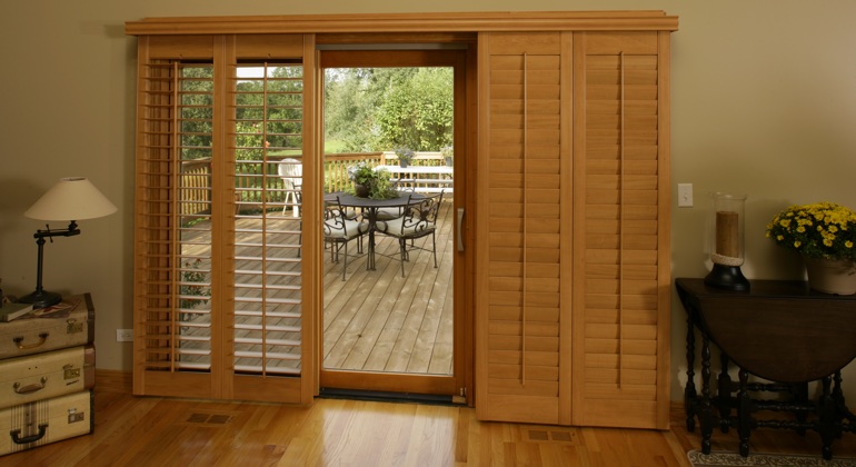 Dallas wood shutter sliding door